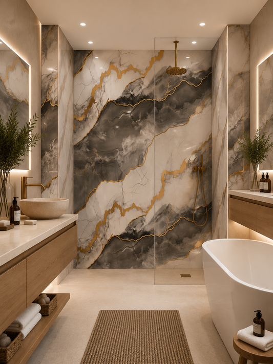 Shower Wall Panels Bathroom Waterproof Cultured Marble Shower Product Cultured Marble Tub Surround Shower Panel
