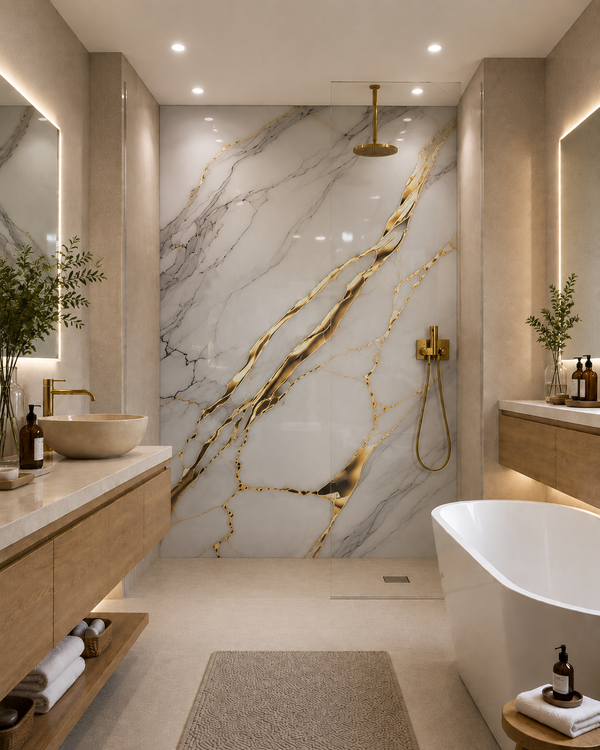 Shower Wall Panels Bathroom Waterproof Cultured Marble Shower Product Cultured Marble Tub Surround Shower Panel