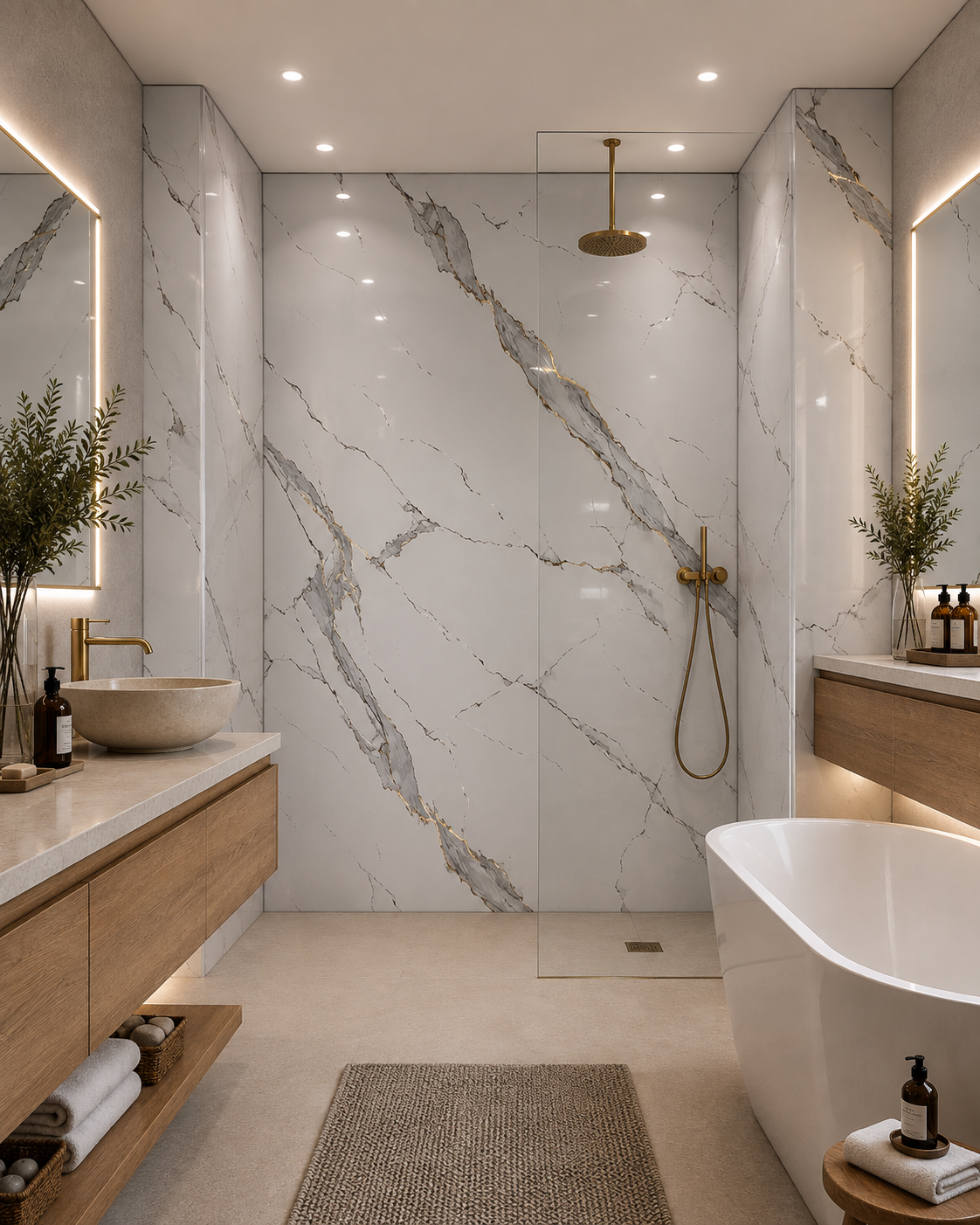 Shower Wall Panels Bathroom Waterproof Cultured Marble Shower Product Cultured Marble Tub Surround Shower Panel
